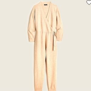 J Crew Beige Tan Wool-Blend Jumpsuit